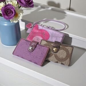 Coach Women's Wallet Set - Purple, Pink, and Tan